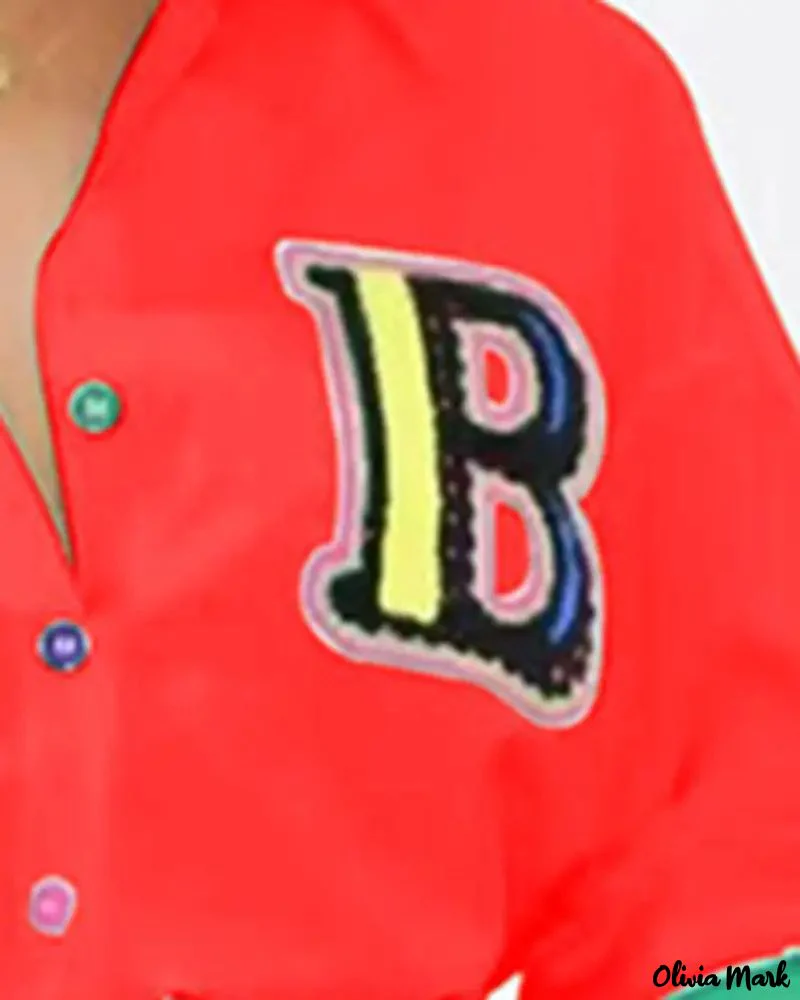 Deanwangkt - Letter Pattern Long Sleeve Shirt - Deanwangkt