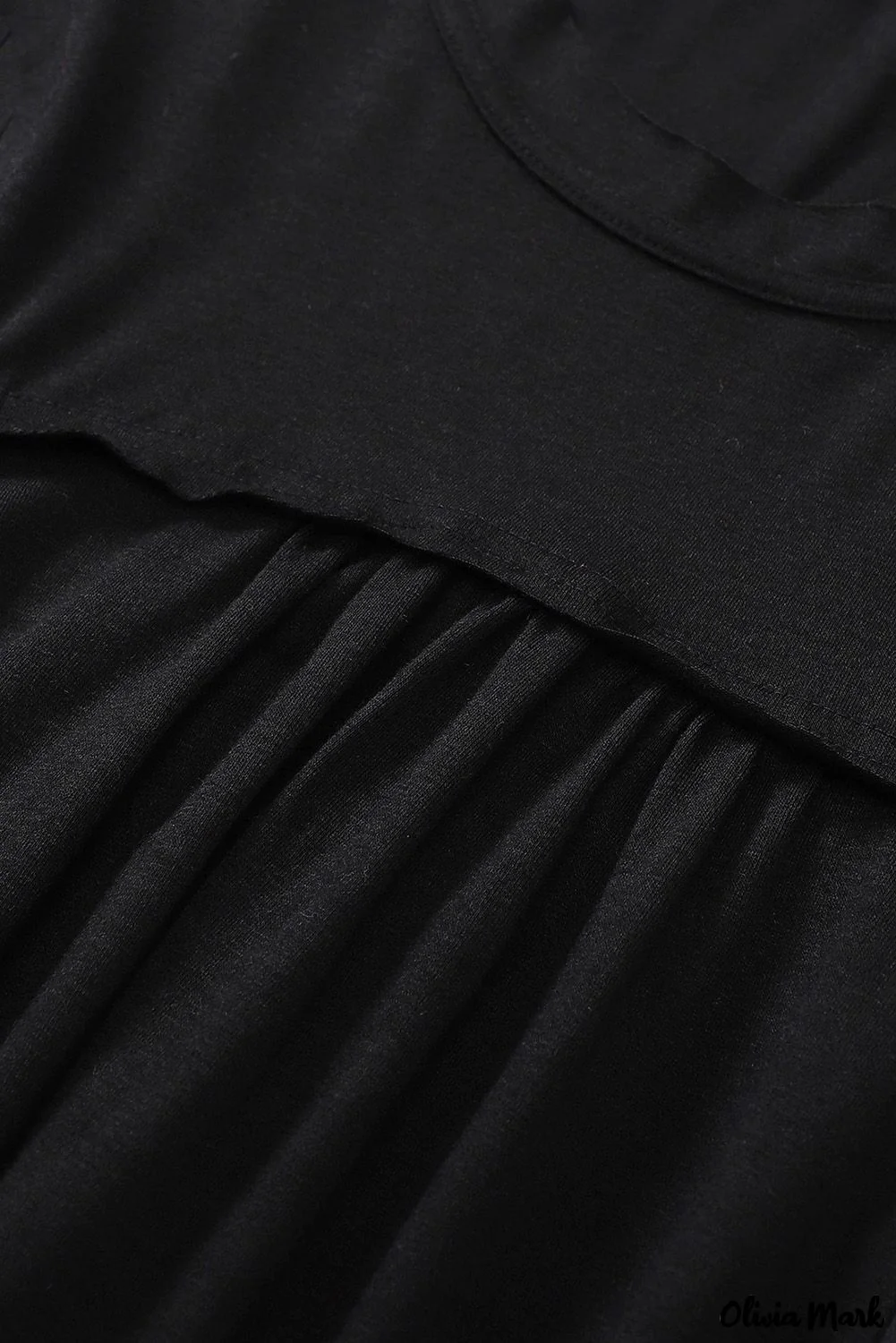 Deanwangkt - Black Babydoll Blouse with Long Sleeves and Solid Color Buttons - Deanwangkt