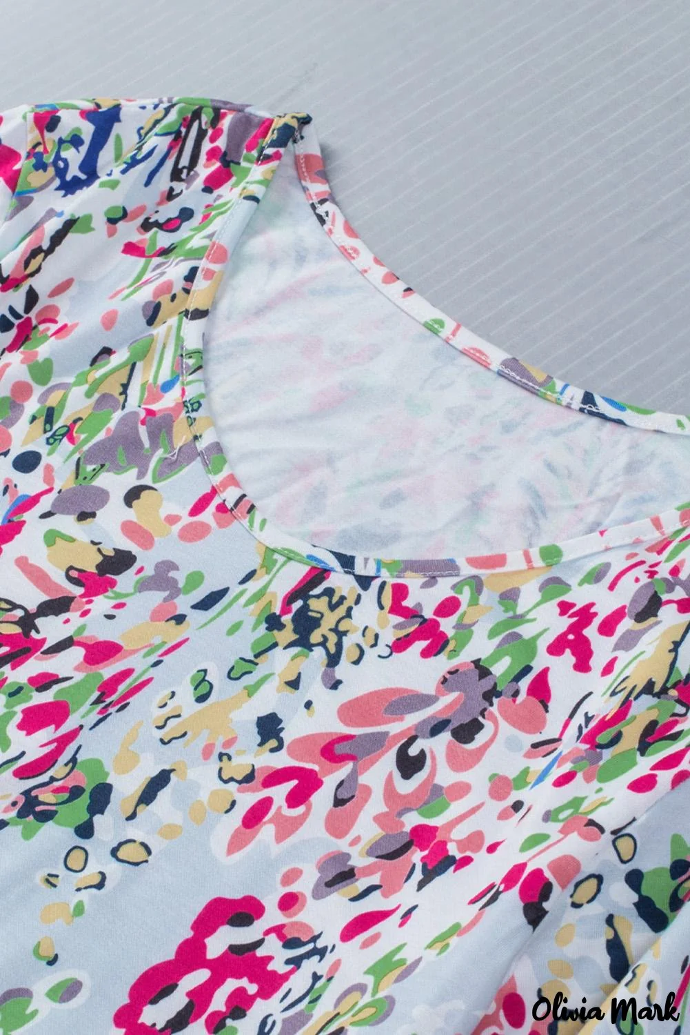 Deanwangkt - Green Floral Print Puff Sleeve Loose Blouse - Deanwangkt