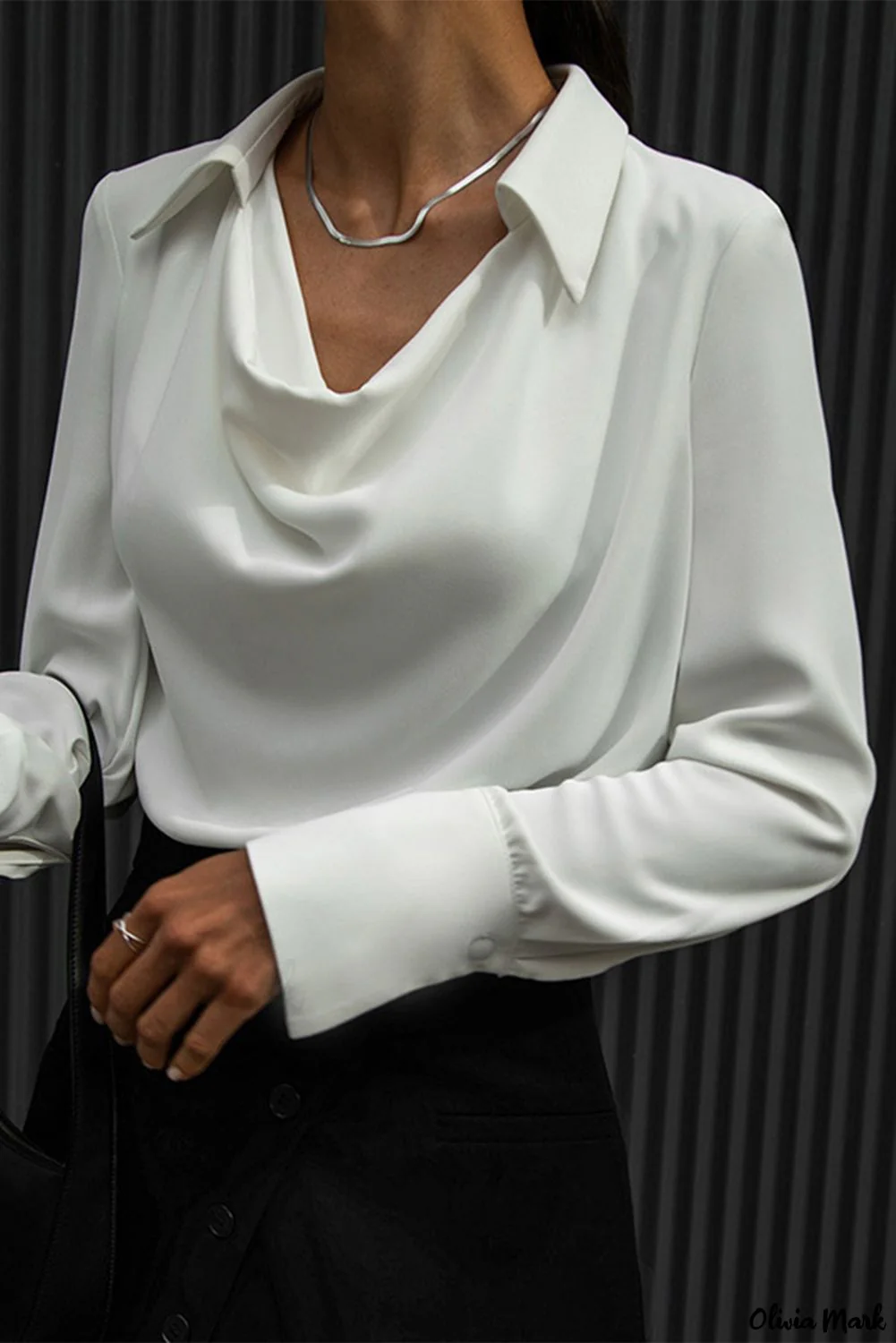 Deanwangkt - Polo Neck Long Sleeve Blouse - Deanwangkt