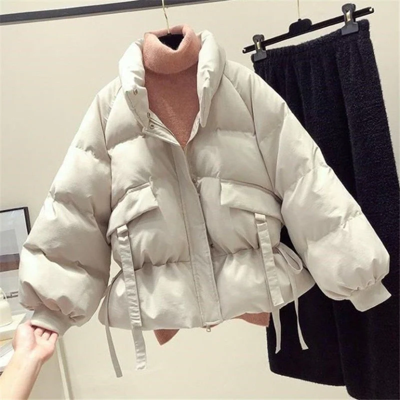Christmas Gift Deanwangkt New Winter Women's Jacket Thick Warm Bomber Jackets Cotton Padded Parka Coat Female Loose Puffer Parkas Oversize Outwear - Deanwangkt