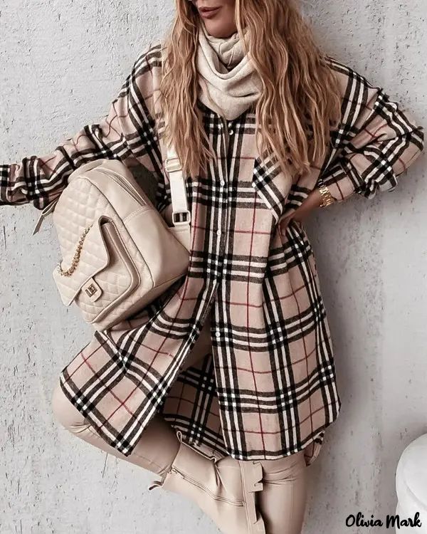 Deanwangkt - Plaid Print Long Sleeve Slit Shirt - Deanwangkt