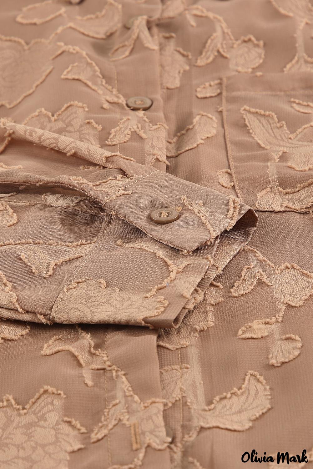 Deanwangkt - Brown floral textured shirt with collar and collar - Deanwangkt