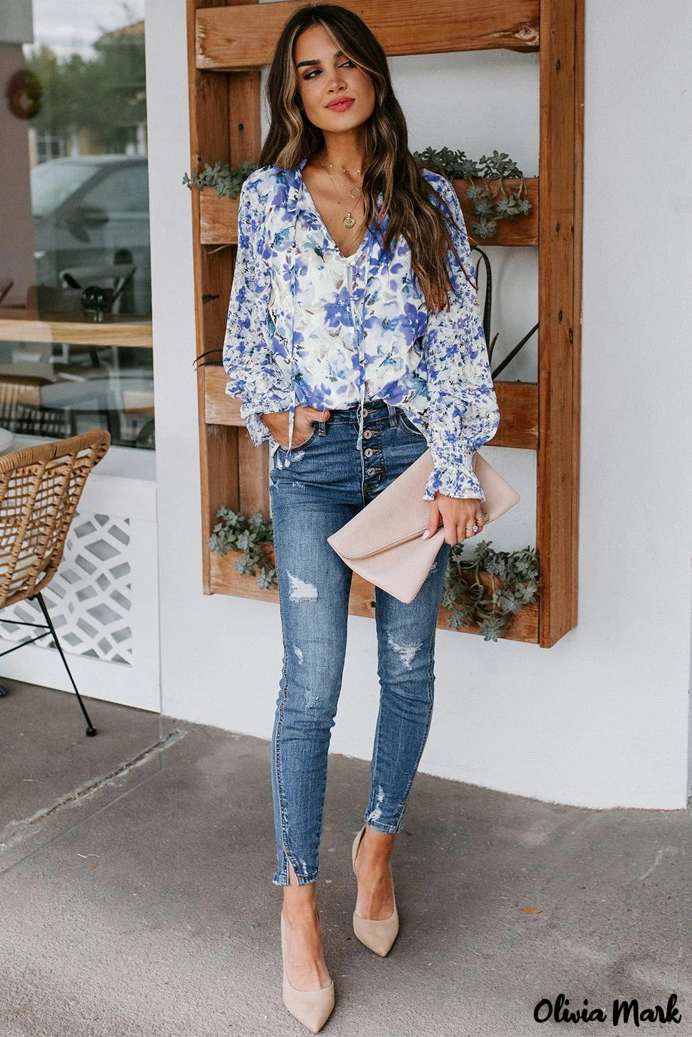Deanwangkt - Cakewalk Rose Floral Smocked Blouse - Deanwangkt