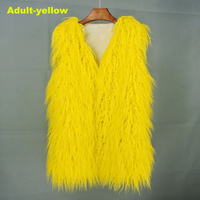 Christmas Gift Deanwangkt Autumn Winter Mother & Daughter Shaggy Faux Fur Vest Fashion Fluffy Sleeveless Waistcoat Outfits Street Fur Jacket Coats - Deanwangkt
