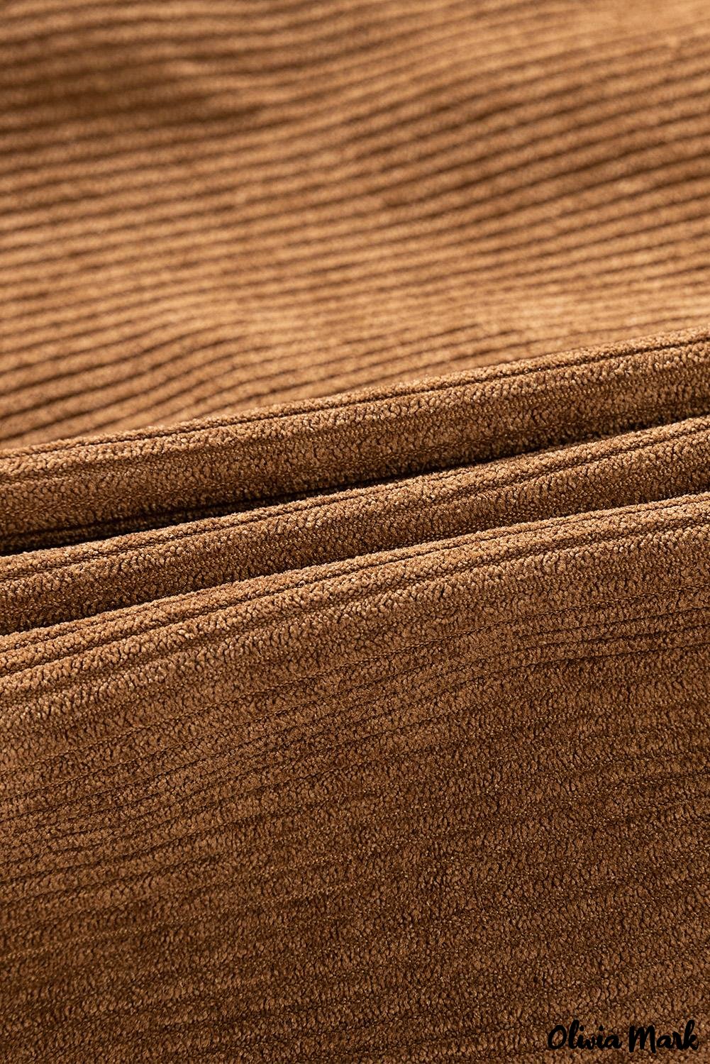 Deanwangkt - Beige corduroy buttoned long sleeve shirt with pockets - Deanwangkt