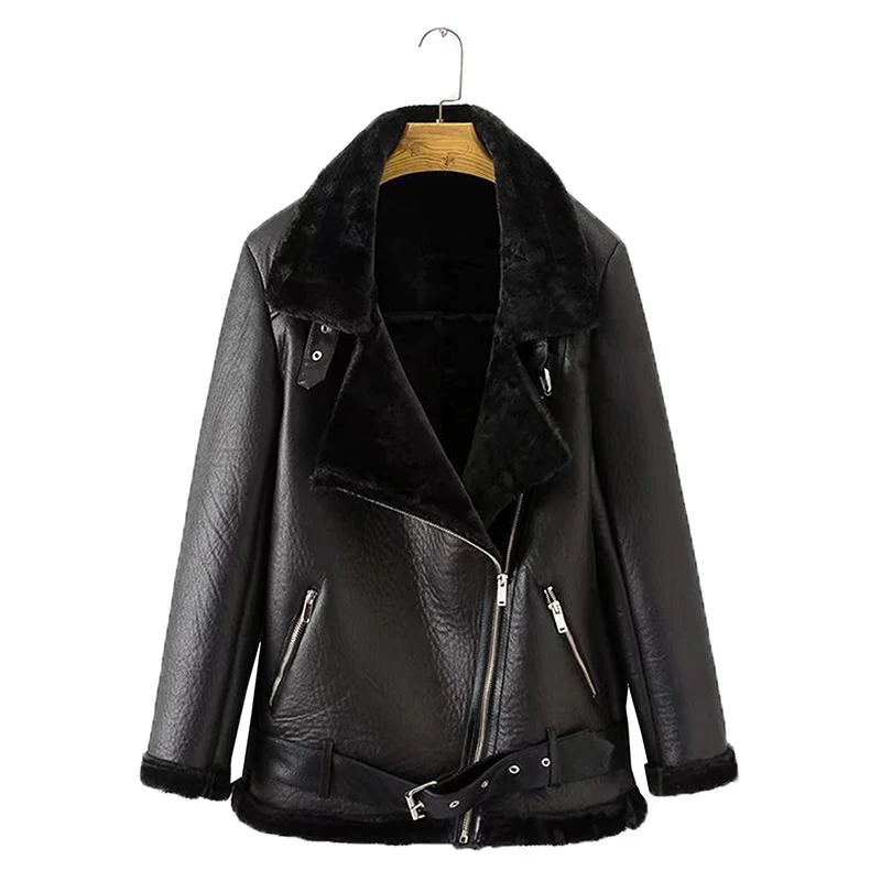Christmas Gift Ailegogo Autumn Casual Faux Leather Jackets Women Winter Sashes Zipper Streetwear Biker Motorcycle Girls Coat Female Outwear - Deanwangkt