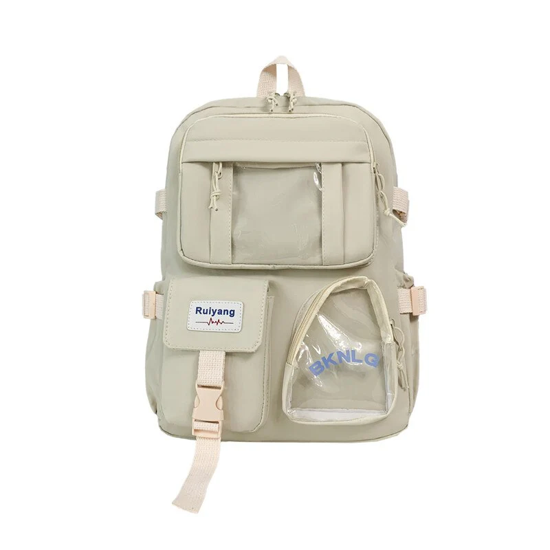 Back to school backpack Cute  Muti-Pocket Nylon Bag Backpacks For Teenage Girls Fashion College Student Back Pack Mochila Feminina - Deanwangkt