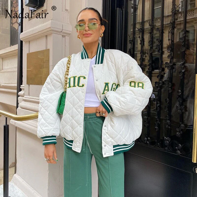 Autumn Long Sleeve Winter Jackets Women Fashion Street Wear Cotton Zip Up Baseball Sport Coats Female Outfits Parkas - Deanwangkt