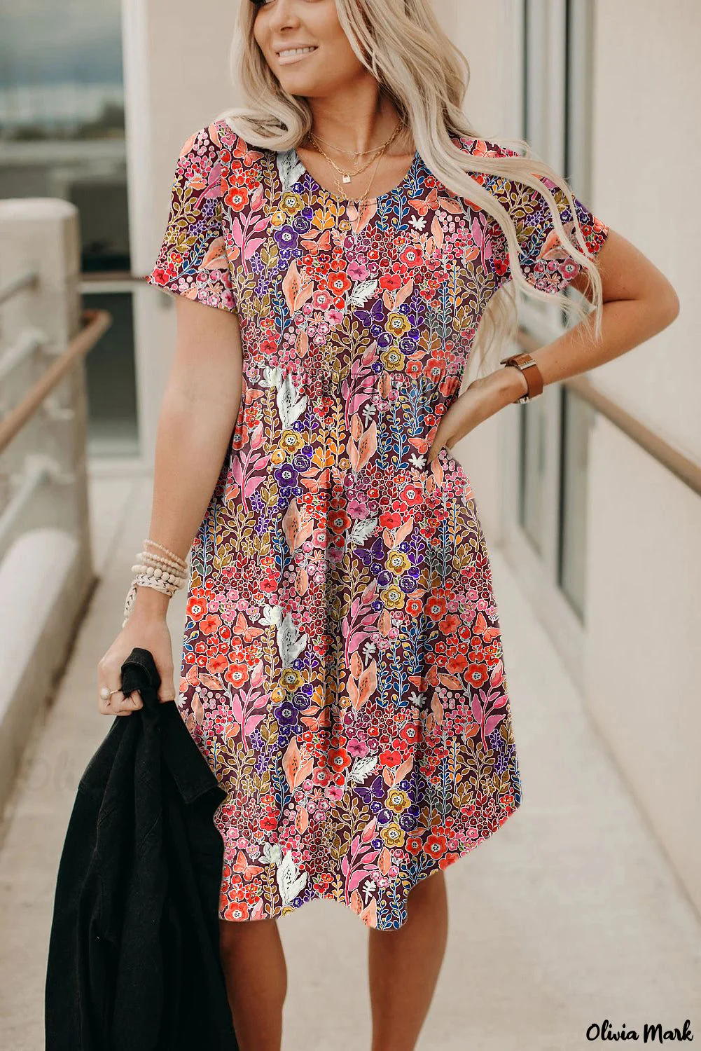 Deanwangkt - Bohemian Floral Long Sleeve V-Neck Blouse - Deanwangkt