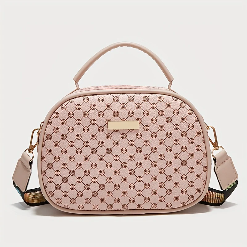 deanwangkt-1  Polka Dot Print Handbag, Fashion Small Crossbody Bag, Women's Double Zipper Purse - Deanwangkt