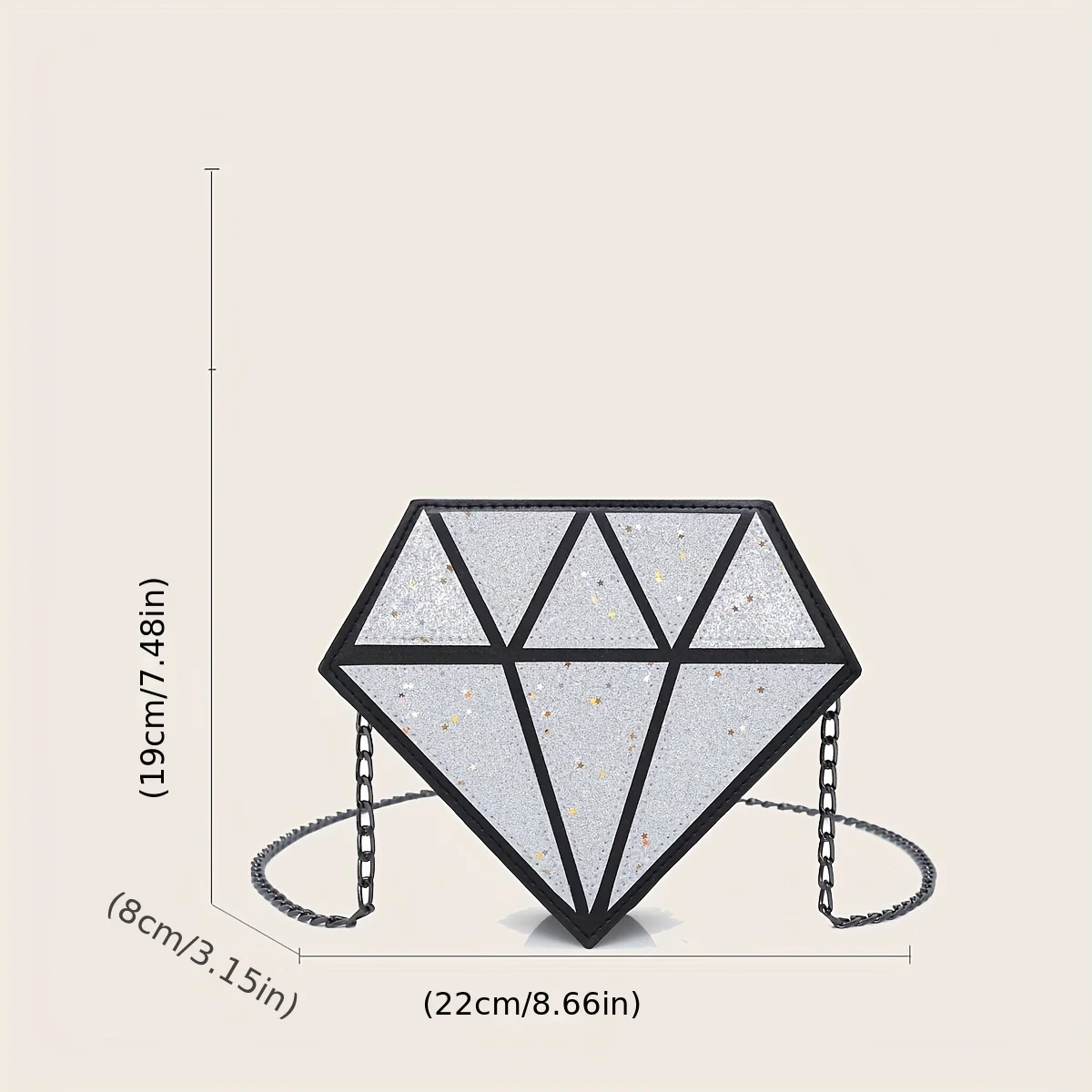 Rhinestone Shaped Novelty Bag, Trendy Glitter Crossbody Bag, Women's Evening Shoulder Purse & Handbag - Deanwangkt