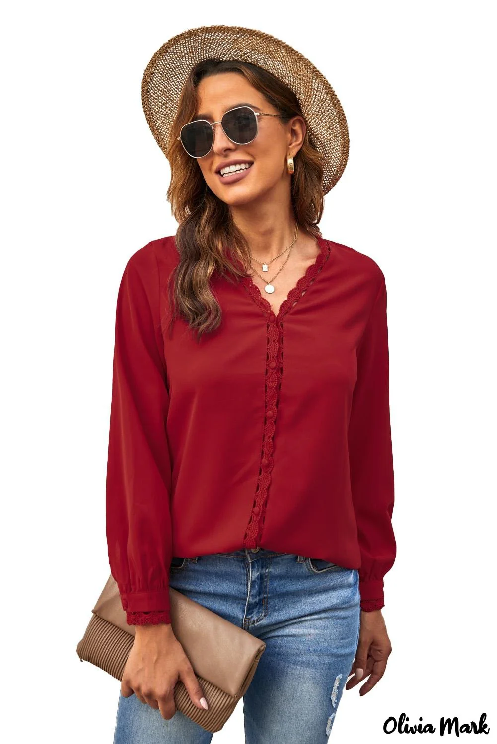 Deanwangkt - Black Crochet Lace Button Down Long Sleeve Shirt - Deanwangkt