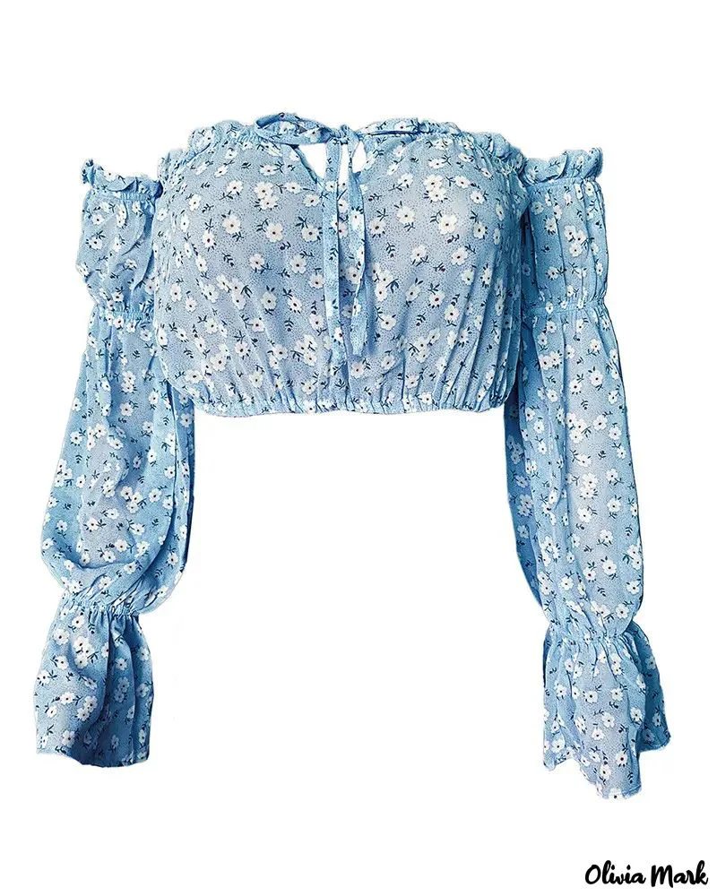 Deanwangkt - Floral Off Shoulder Ruffle Hem Blouse - Deanwangkt
