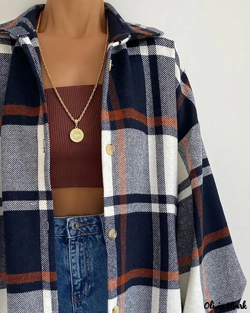 Deanwangkt - Checked Jacket with Lantern Sleeves and Buttons - Deanwangkt