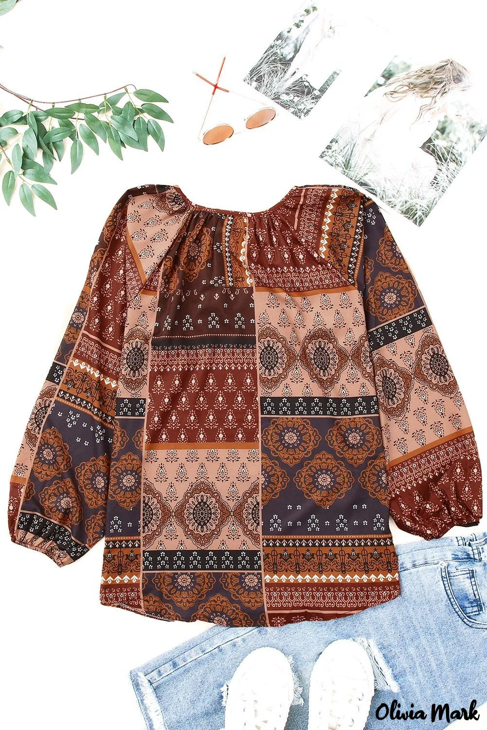Deanwangkt - Multicolor Peasant Blouse With Floral Print - Deanwangkt