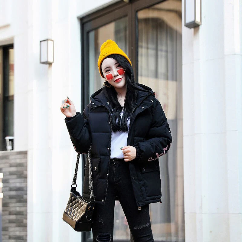 Christmas Gift Deanwangkt Jacket Women's Winter Mid-length Winter Padded Jacket New Style Korean Loose Thick Warm Cotton-padded Jacket Bread Jacket - Deanwangkt