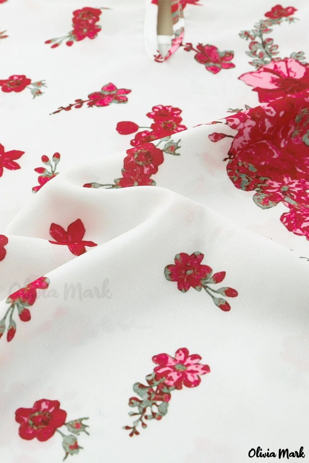 Deanwangkt - Pink floral blouse with round neck and bishop sleeves - Deanwangkt