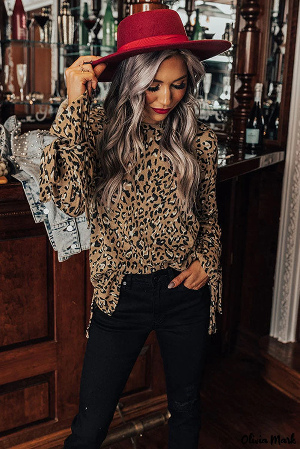 Deanwangkt - Leopard Print Long Sleeve Blouse - Deanwangkt