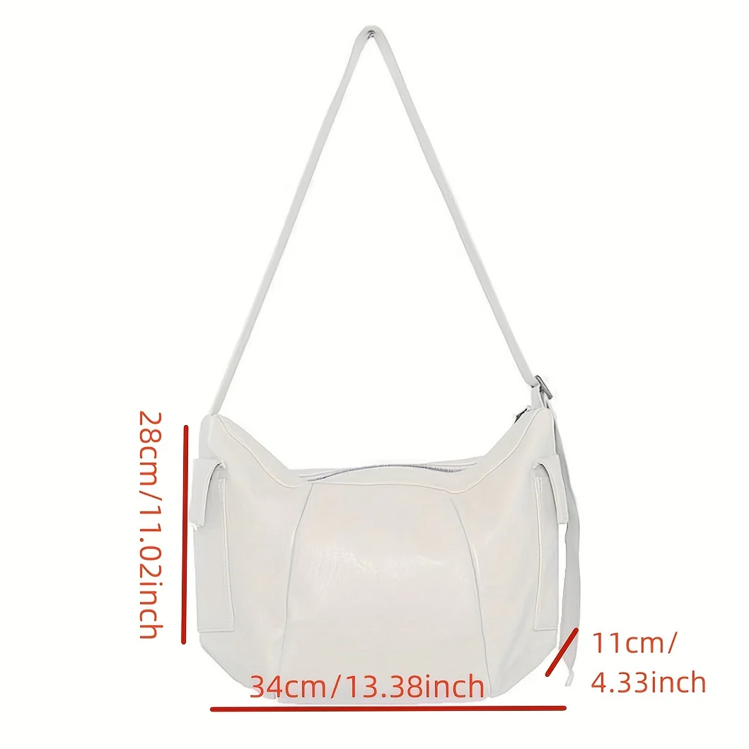 Fashion Large Capacity Tote Bag, PU Leather Textured Shoulder Bag, Casual Versatile Commuter Bag - Deanwangkt