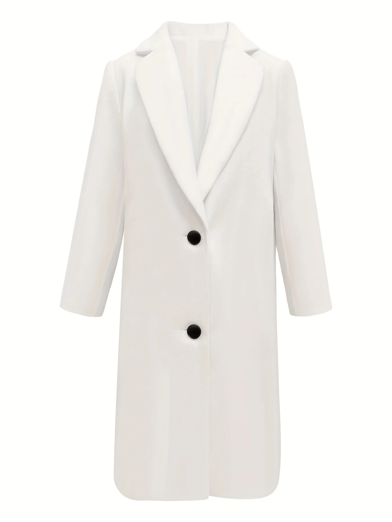 deanwangkt-1  Single Breasted Lapel Coat, Elegant Long Sleeve Mid Length Outerwear, Women's Clothing - Deanwangkt