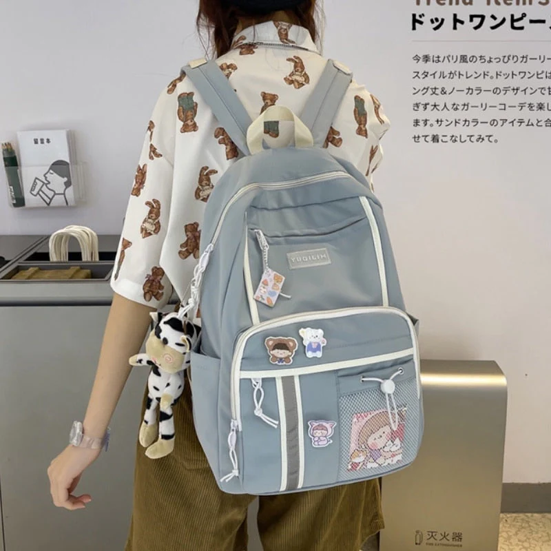 Back to school backpack Schoolbag Female Korean High Student Japanese Deanwangkt  High-Capacity Middle And Junior High Backpack - Deanwangkt