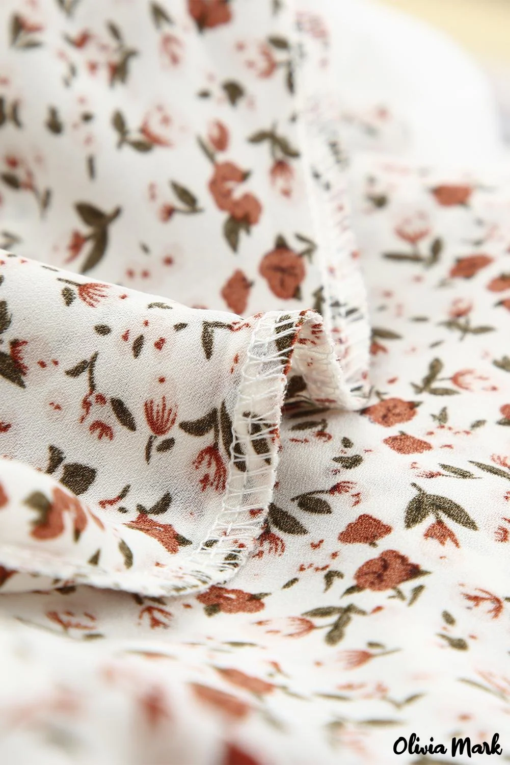 Deanwangkt - Brown Floral Ruffle Long Sleeve Blouse - Deanwangkt