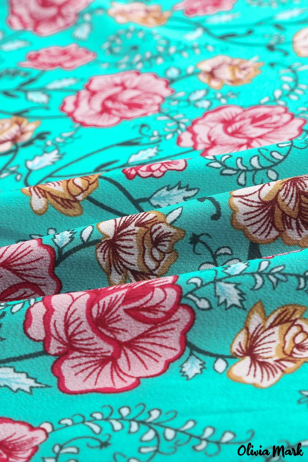 Deanwangkt - Green Floral Lantern Sleeve Blouse - Deanwangkt