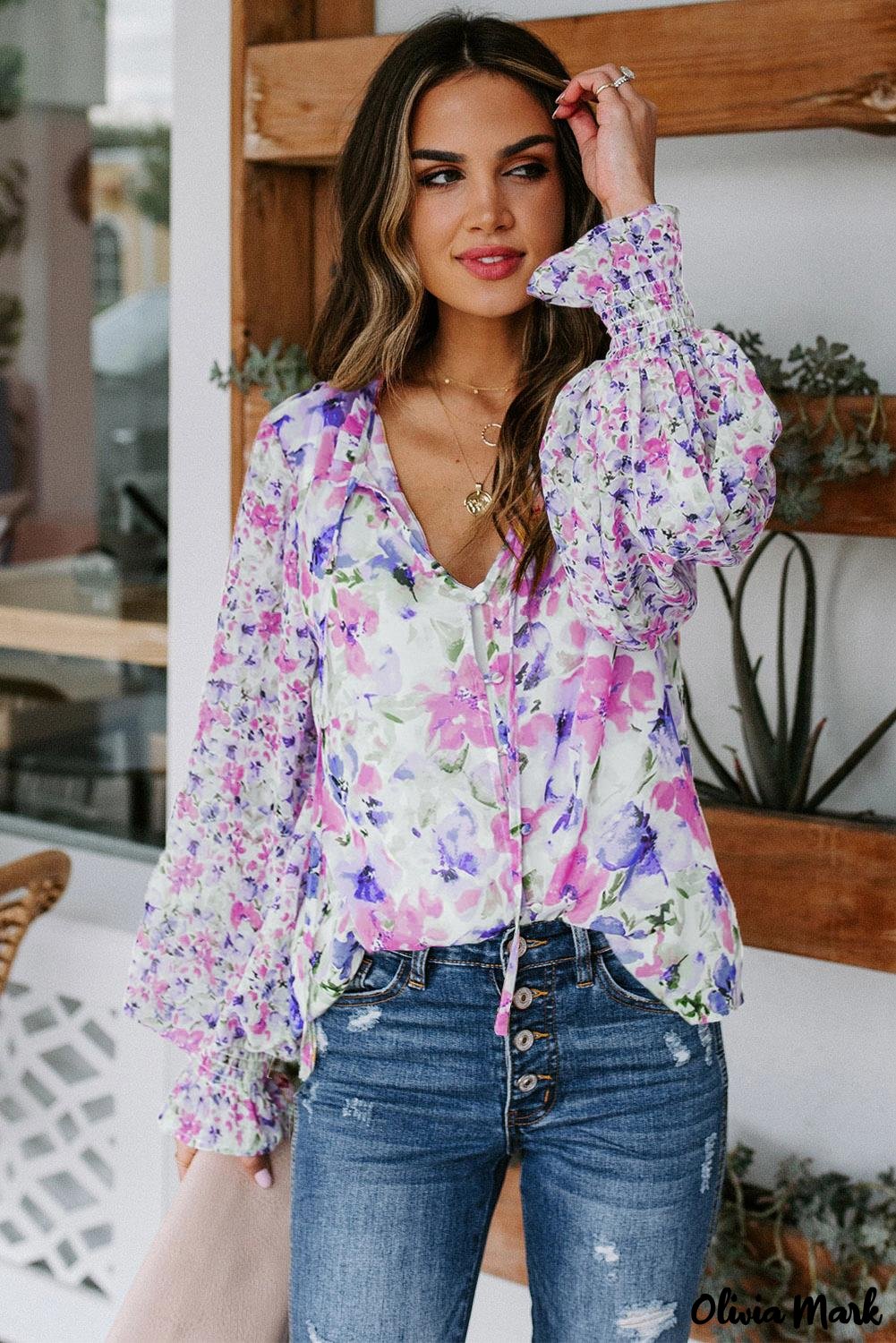 Deanwangkt - Cakewalk Rose Floral Smocked Blouse - Deanwangkt
