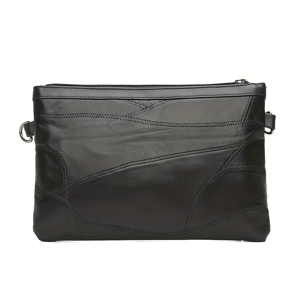 Studded Decor Crossbody Bag, Gothic Black Shoulder Bag, Trendy Wrist Clutch Purse With Tassel - Deanwangkt