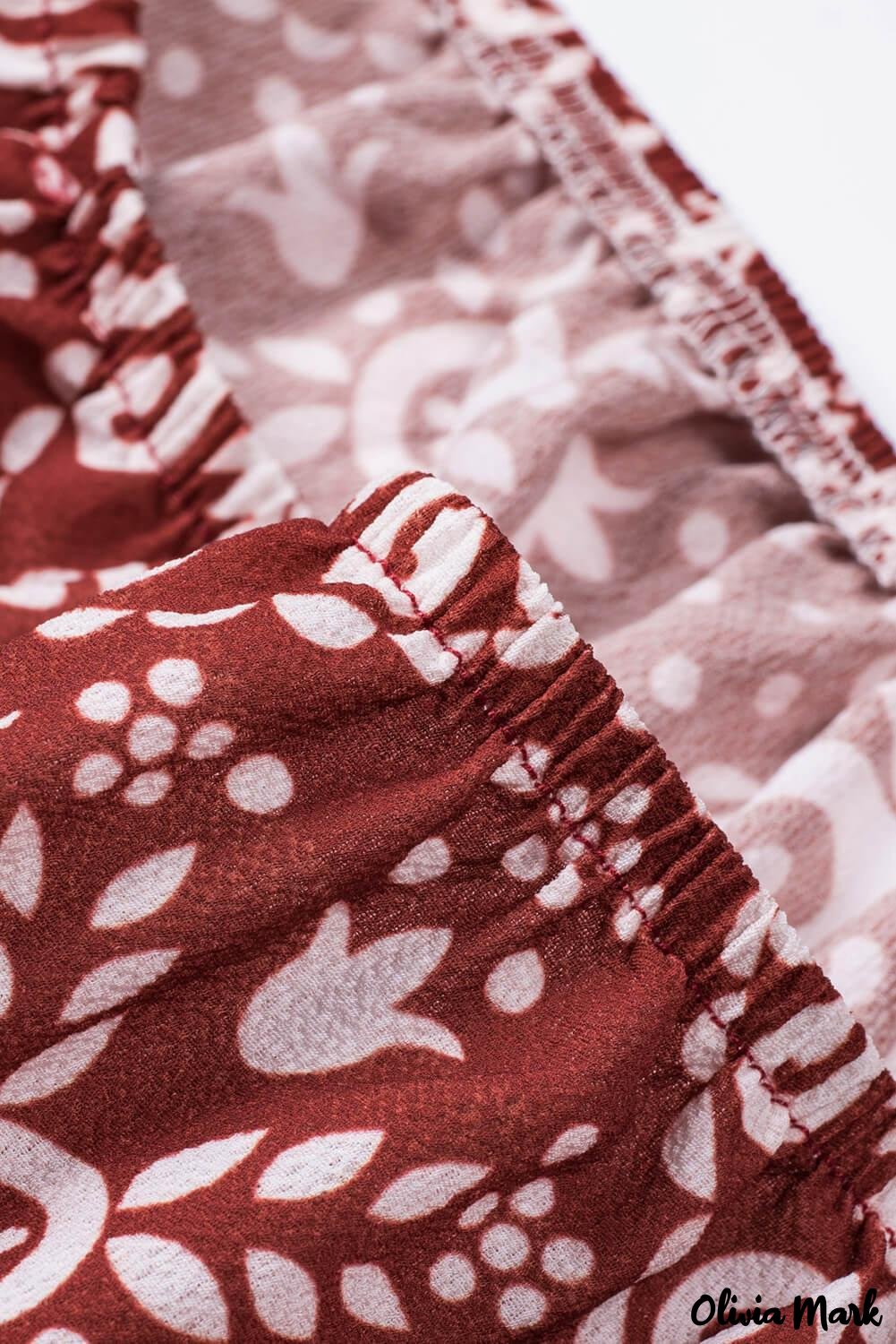 Deanwangkt - Bohemian red blouse with floral print and bare shoulders - Deanwangkt