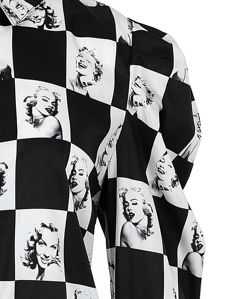 Deanwangkt - Check Print Puff Sleeve Shirt - Deanwangkt