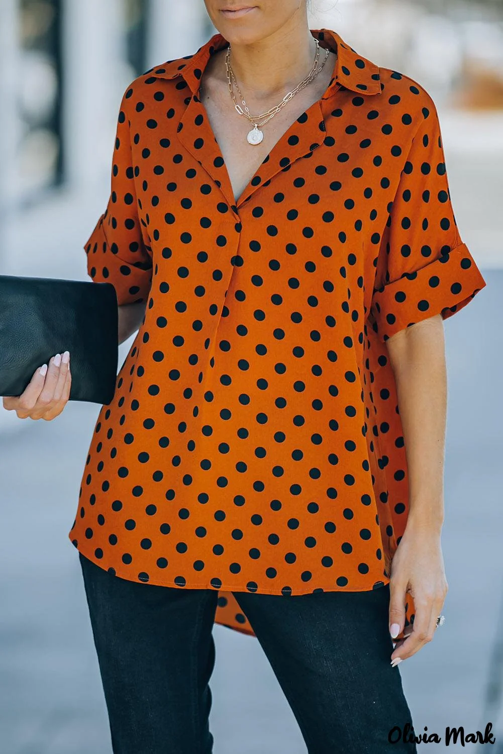 Deanwangkt - Leopard Print Draped V-Neck Blouse - Deanwangkt