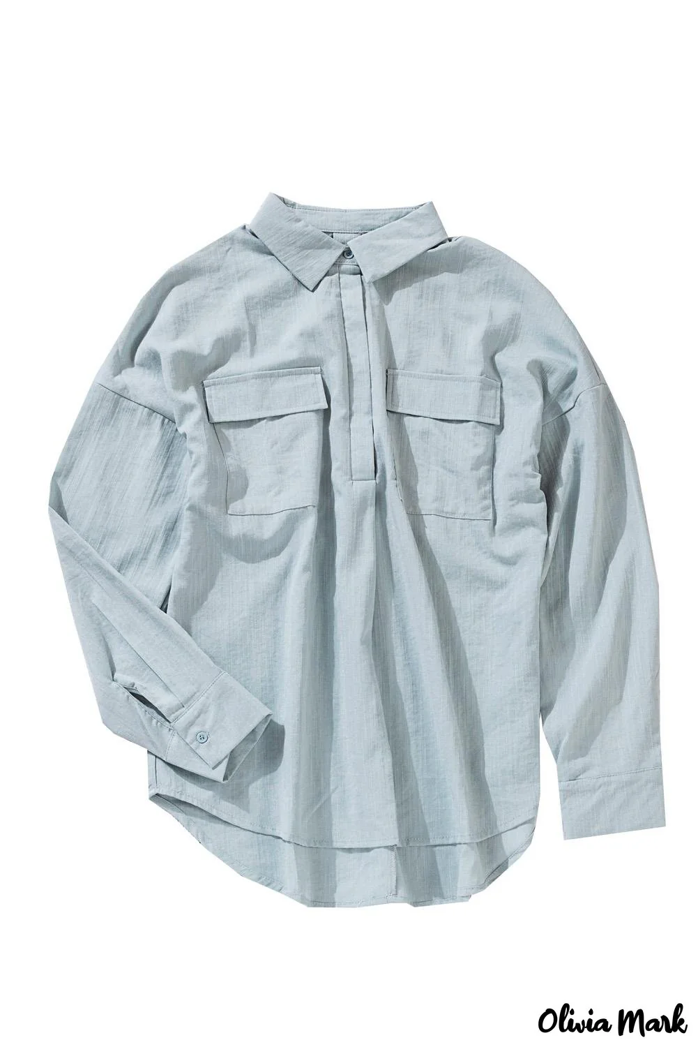 Deanwangkt - Khaki button down long sleeve shirt with pocket - Deanwangkt