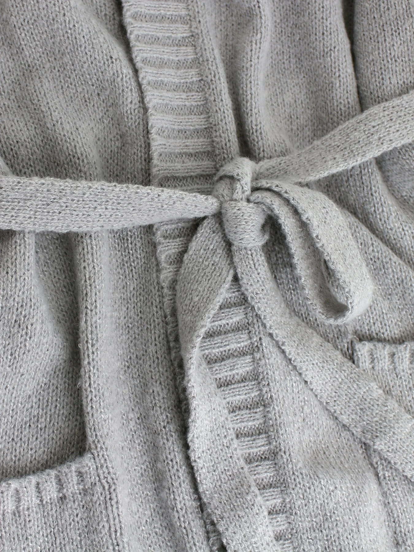 deanwangkt-1  Solid Open Front Knit Belted Cardigan, Casual Long Sleeve Cardigan For Fall & Winter, Women's Clothing - Deanwangkt