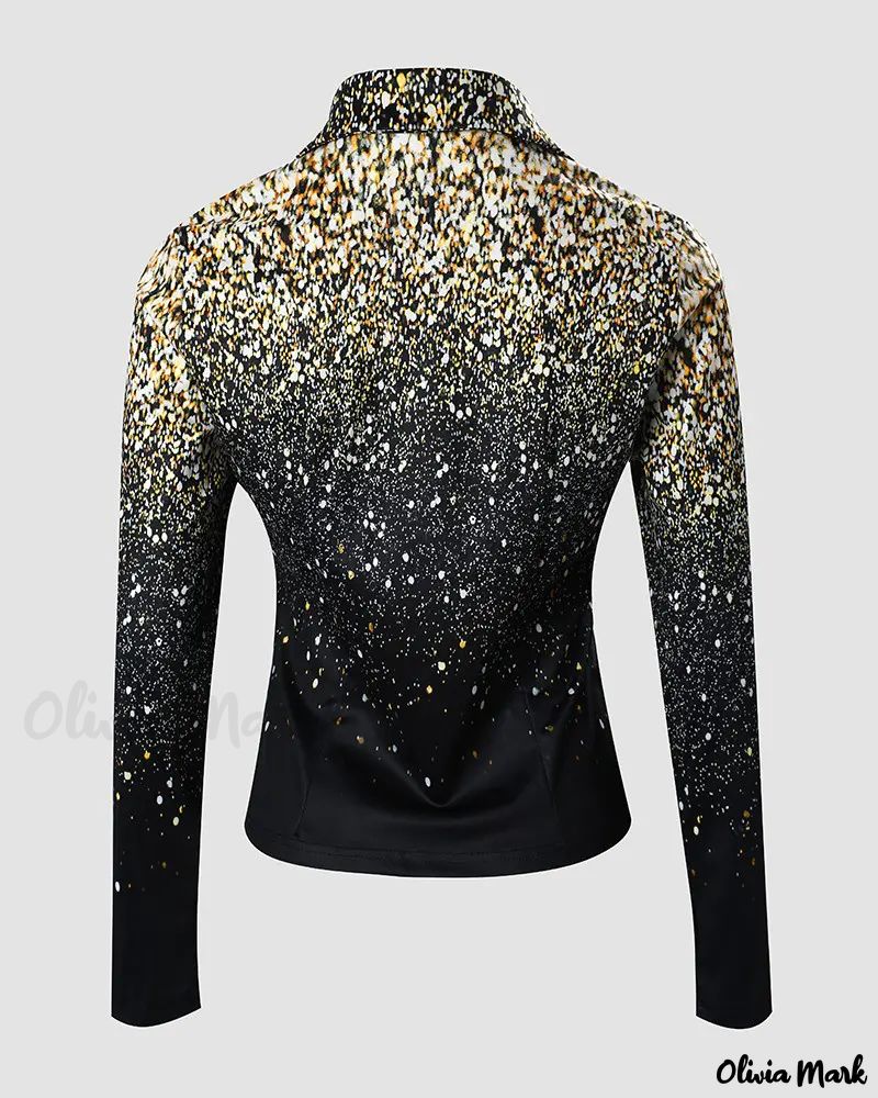 Deanwangkt - Printed Long Sleeve Button Down Shirt - Deanwangkt