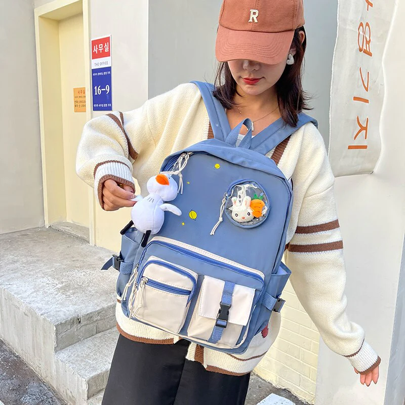 Back to school backpack Deanwangkt New Trend Female Fashion College Female Harajuku Travel Bags Teenage Girls - Deanwangkt