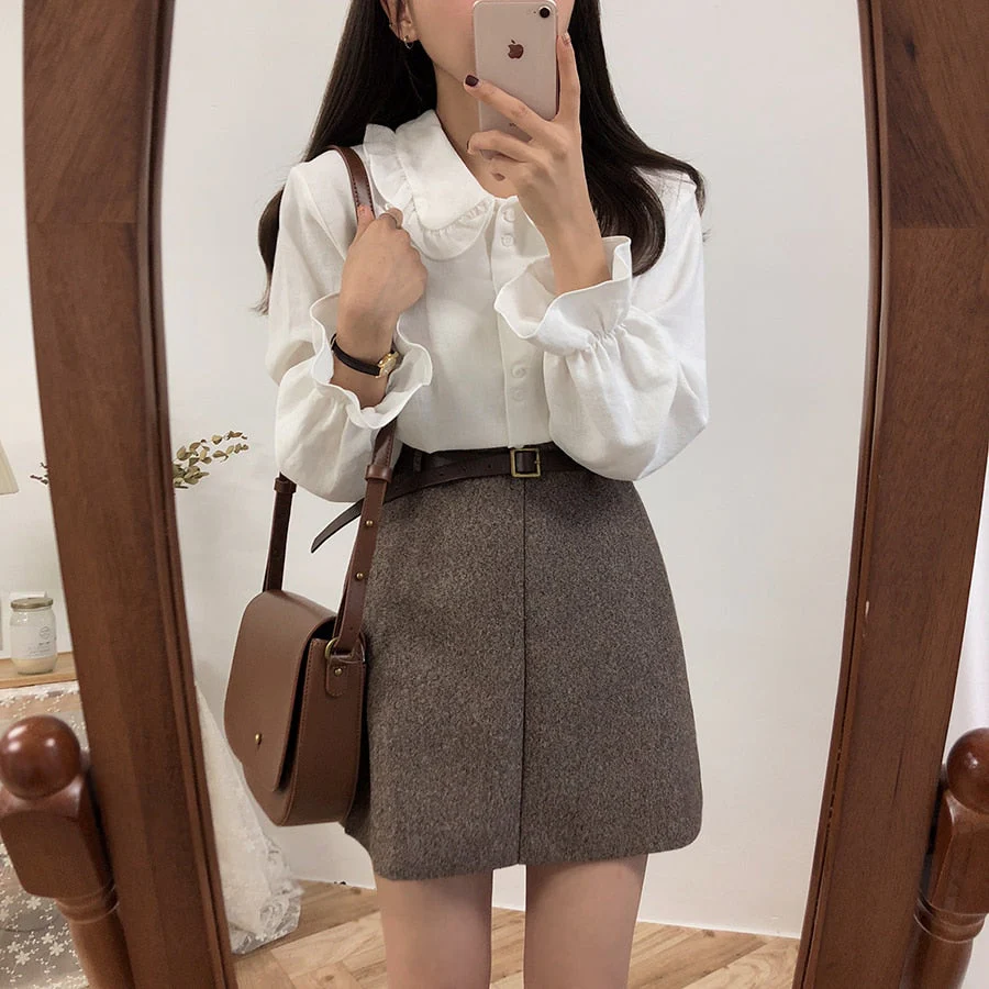 Christmas Gift Autumn  white shirt Summer femme Casual loose Women Long sleeve Girls Blouse New Women Blouses Tops Loose Female Blusas - Deanwangkt