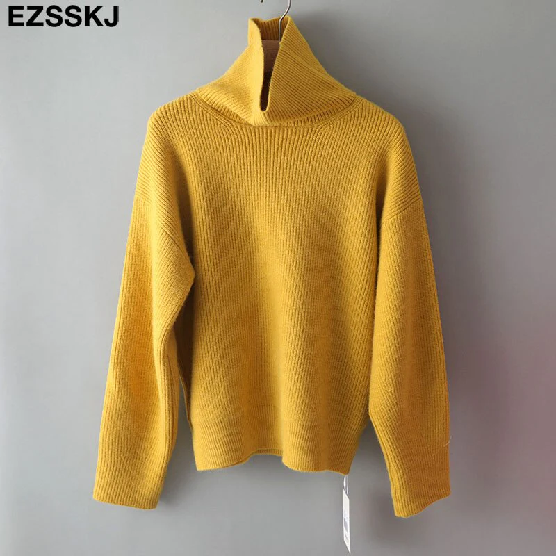 Christmas Gift Deanwangkt Women's Sweater Autumn Winter Warm Turtlenecks Casual Loose Oversized Lady Sweaters Knitted Pullover Top Pull Femme - Deanwangkt