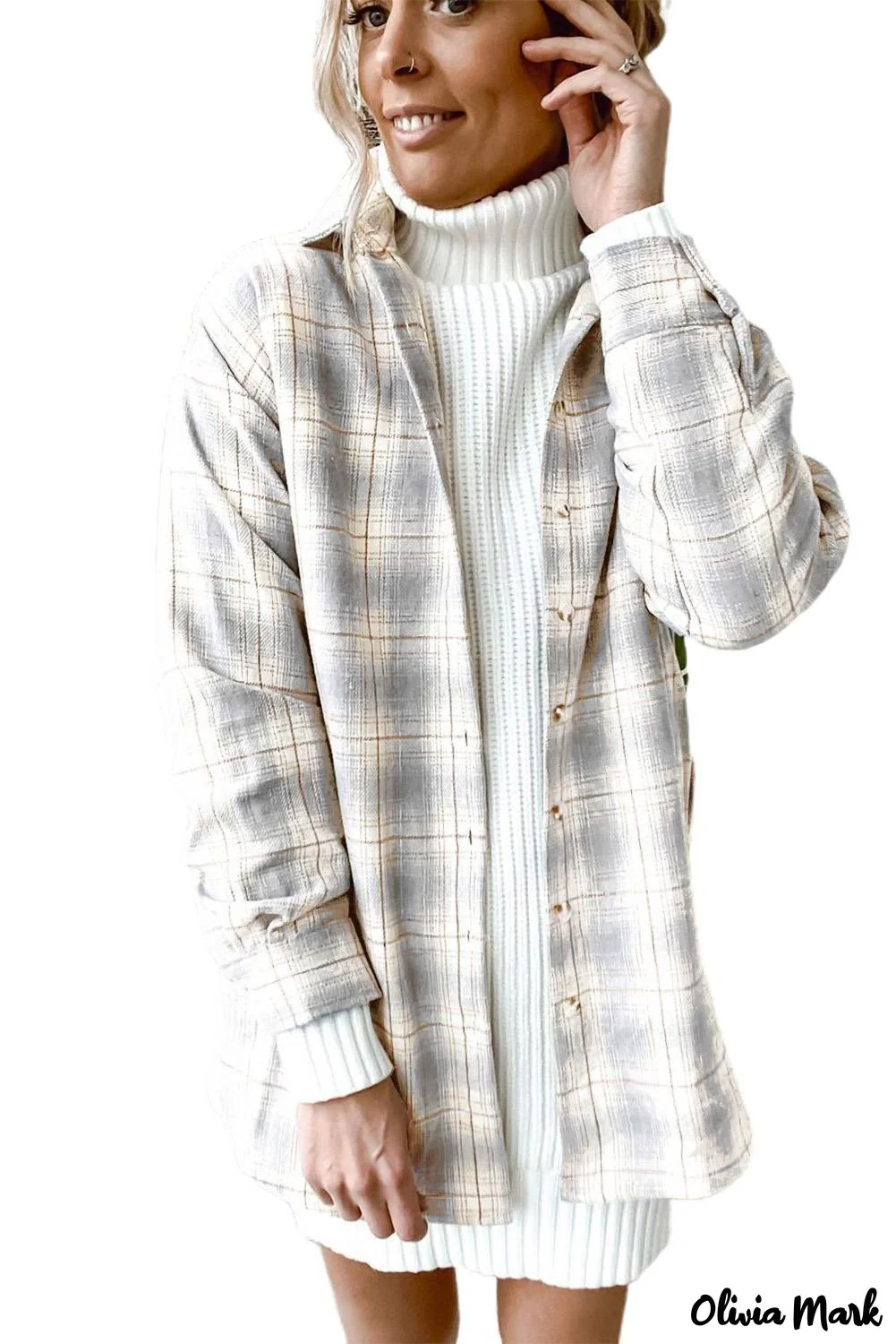 Deanwangkt - Turn-down Collar Button-Up Plaid Shirt - Deanwangkt