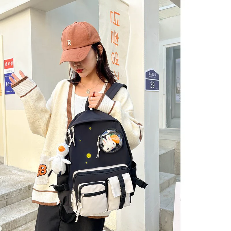 Back to school backpack Deanwangkt New Trend Female Fashion College Female Harajuku Travel Bags Teenage Girls - Deanwangkt