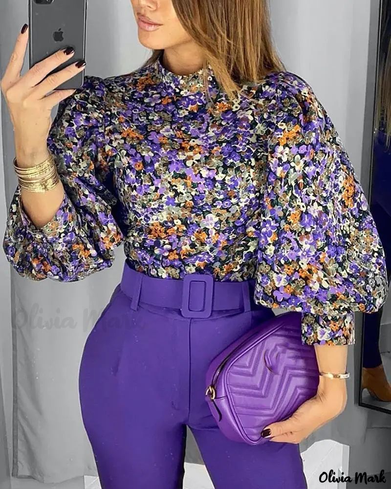 Deanwangkt - Ditsy Floral Lantern Sleeve Top - Deanwangkt