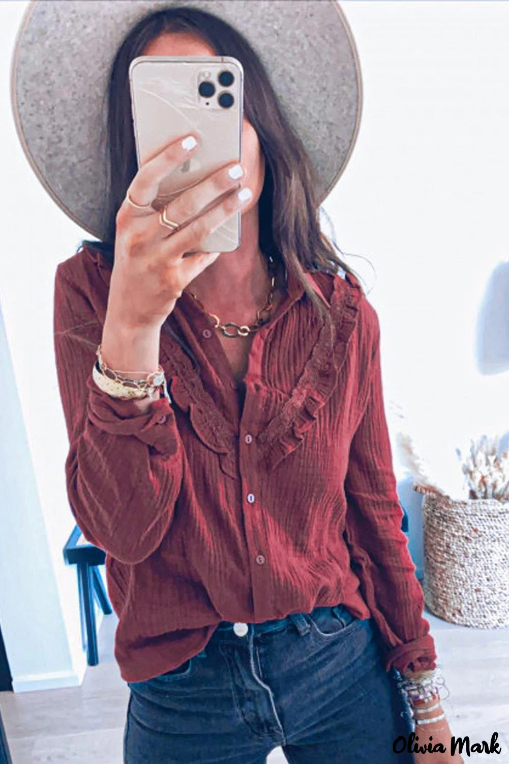 Deanwangkt - White Ruffle Crinkle Long Sleeve Shirt - Deanwangkt