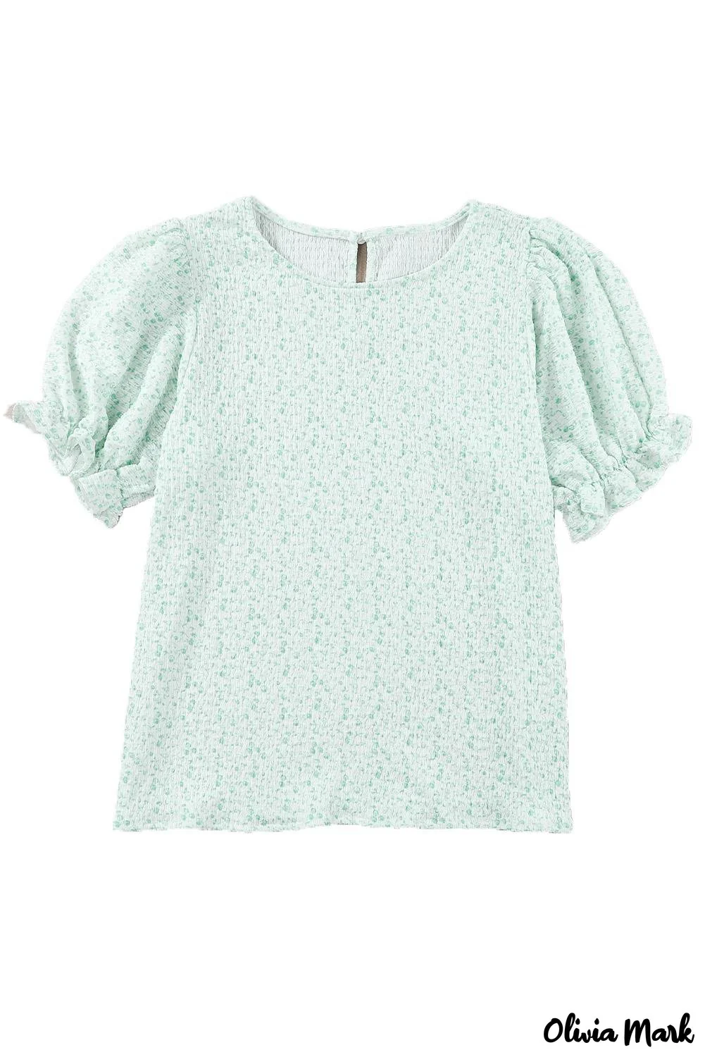 Deanwangkt - Black Floral Smocked Puff Sleeve Blouse - Deanwangkt