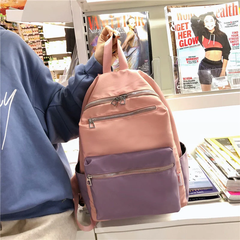 Deanwangkt Women Backpack For Teenage Girls Fashion Nylon School Bag Female Backbag Casual Large Capacity Travel Bag Mochilas K45 - Deanwangkt