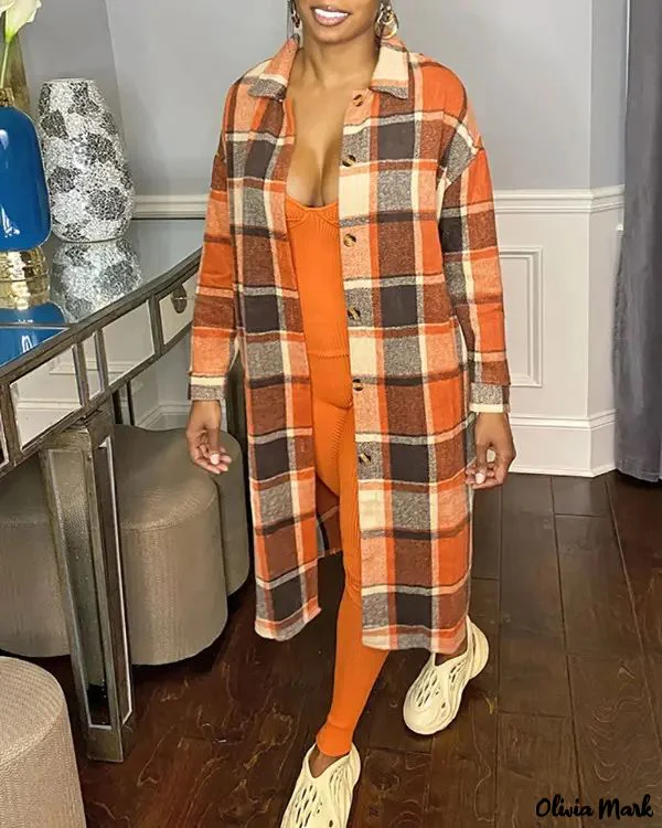 Deanwangkt - Plaid Print Long Sleeve Button Up Jacket - Deanwangkt