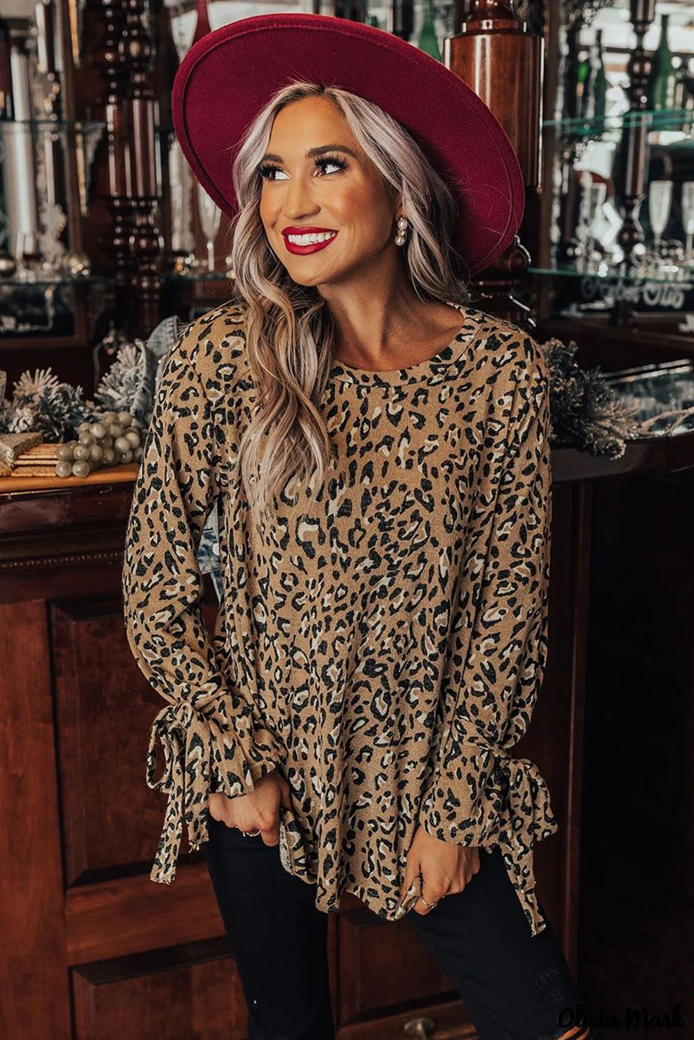 Deanwangkt - Leopard Print Long Sleeve Blouse - Deanwangkt