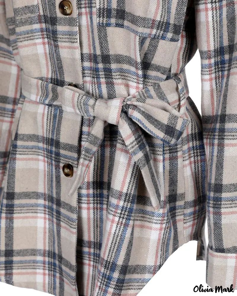 Deanwangkt - Plaid shirt with long sleeves and buttoned pocket with belt - Deanwangkt