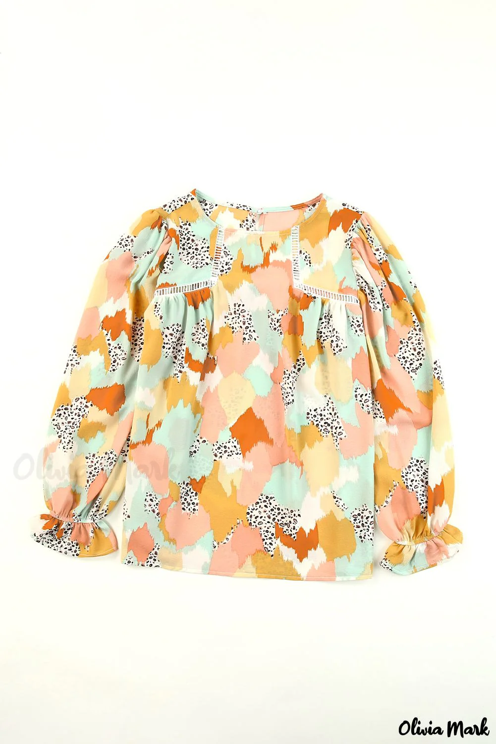 Deanwangkt - Multicolor Abstract Print Long Sleeve Blouse - Deanwangkt