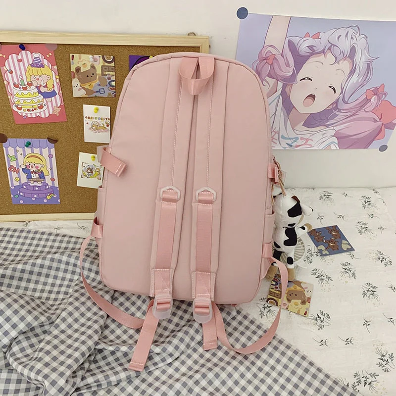 Back to school backpack Waterproof Nylon Female Schoolbag College Lady Laptop Backpacks Kawaii Girl Travel Book Bags Cute Large Capacity - Deanwangkt
